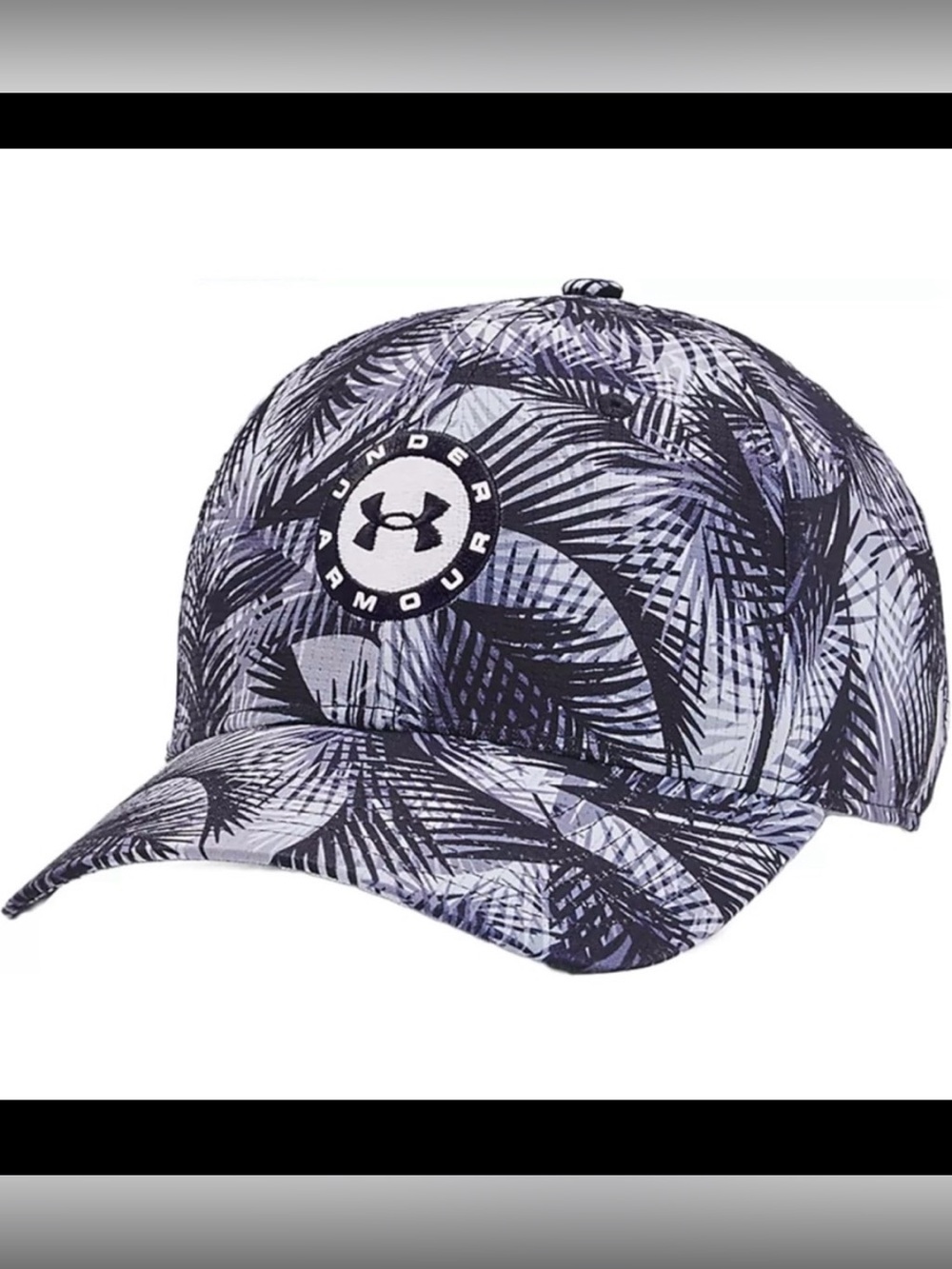 Under Armour Palm Print Baseball Cap in Black and White Tropical design … NWT !